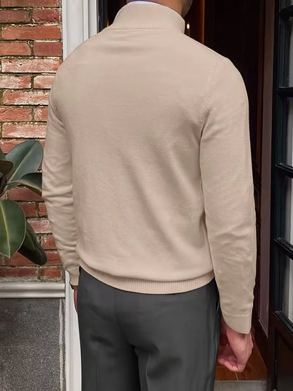 Pull à col avec demi-fermeture éclair
