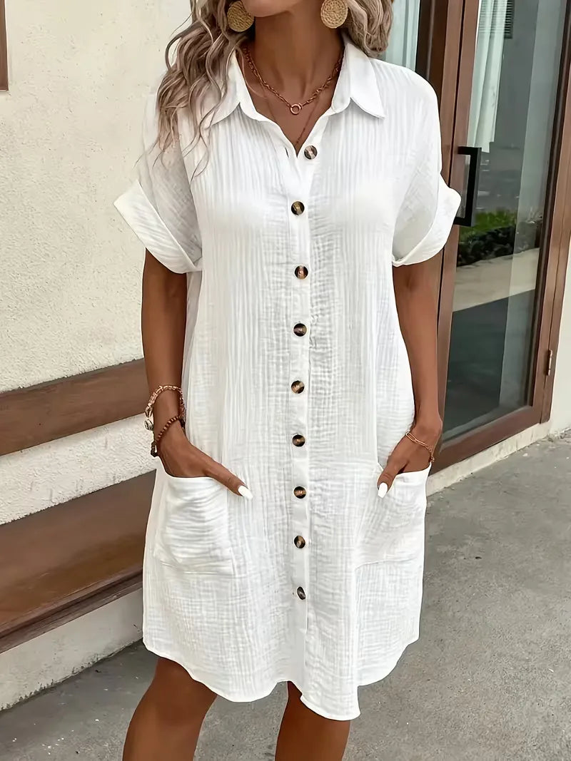 Robe chemise à manches courtes