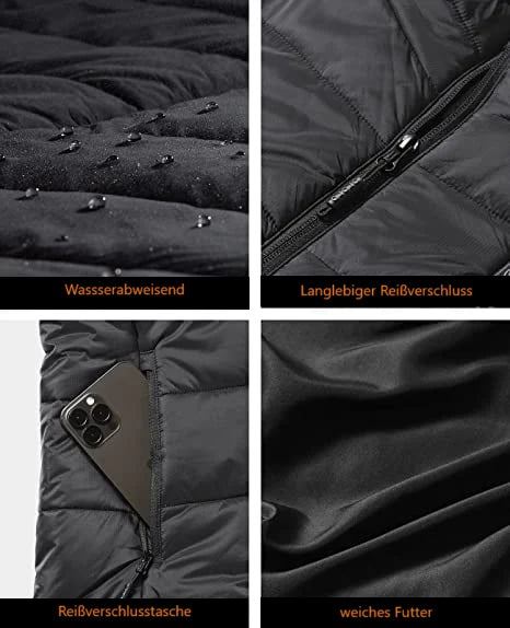 Giacca riscaldata unisex con temperatura regolabile e materiale idrorepellente