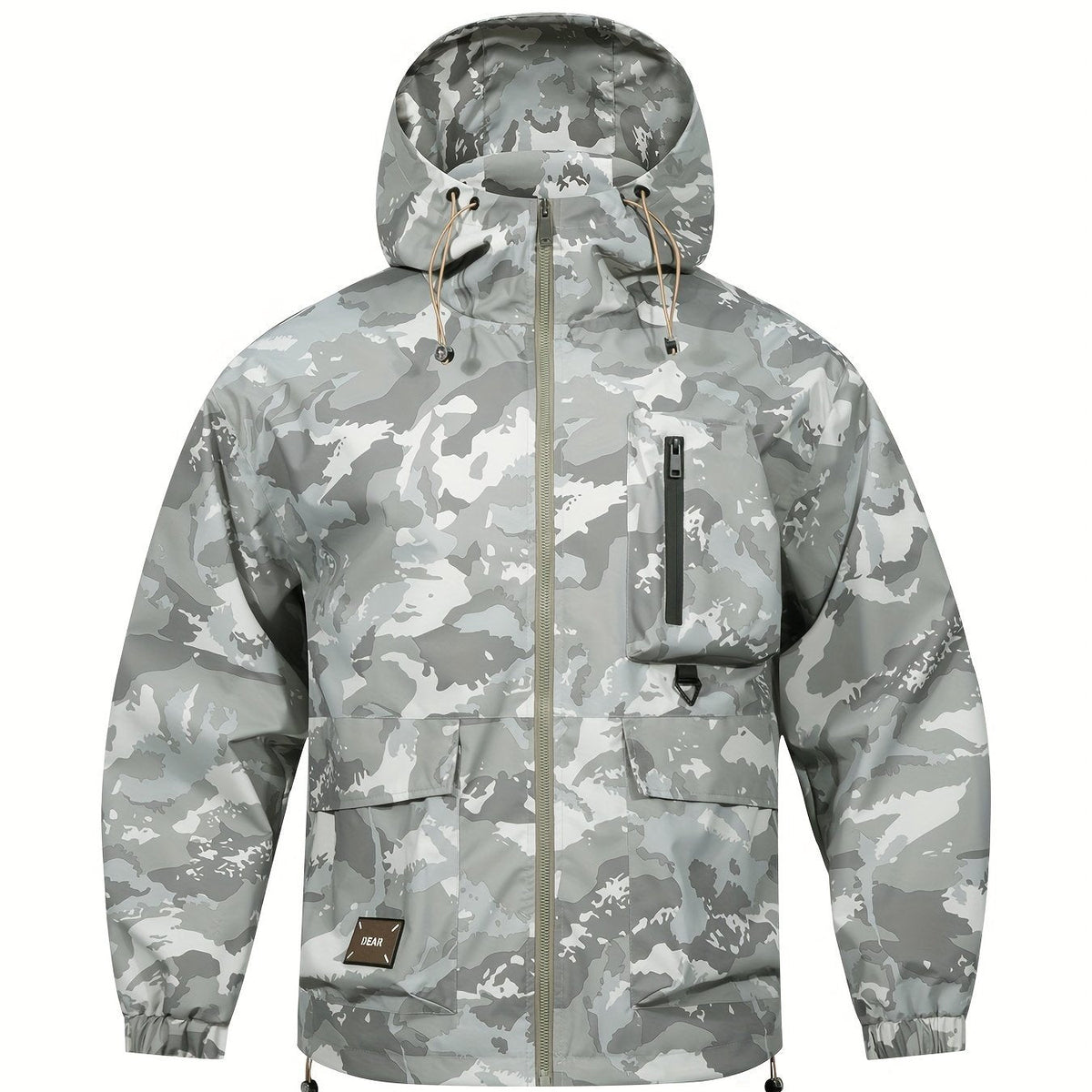 Chaqueta para hombre con estampado de camuflaje y capucha – Informal y cómoda
