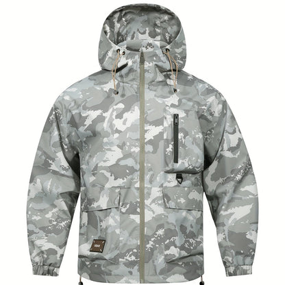 Chaqueta para hombre con estampado de camuflaje y capucha – Informal y cómoda