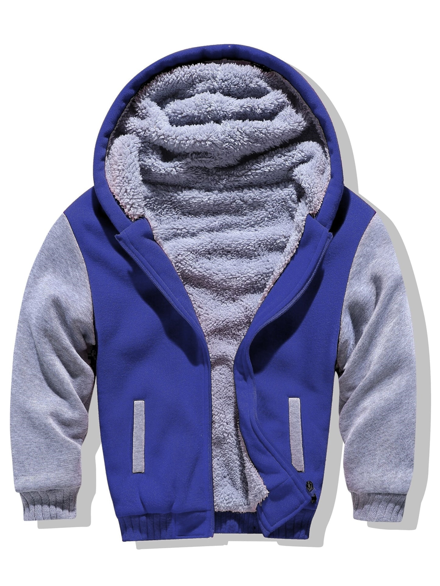 Sherpa-lined children's fleece full zip hooded jacket - Josiah