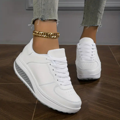 PU Leather Platform Flats for Women
