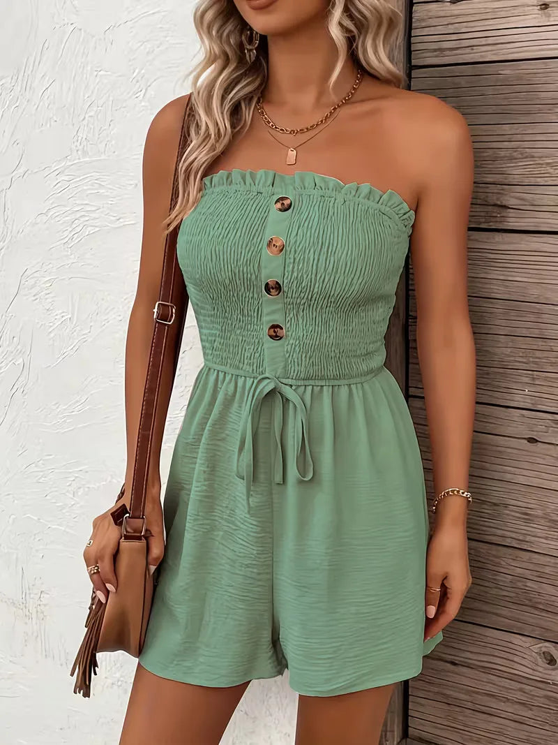 Combinaison bustier à jambes larges