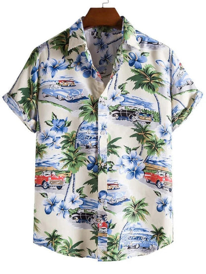 Amich - 3D Flower Printed Hawaiian Shirt
