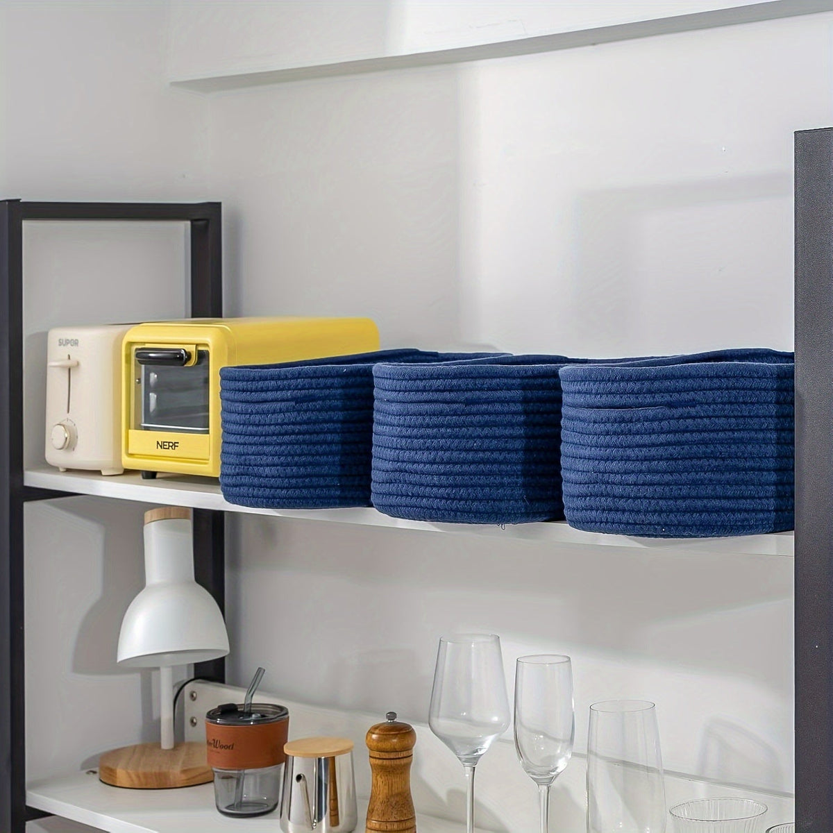 Modern Woven Storage Basket for Wardrobe and Desk – Compact and Stylish Design