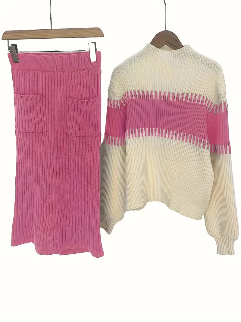 Ensemble deux pièces avec texture côtelée