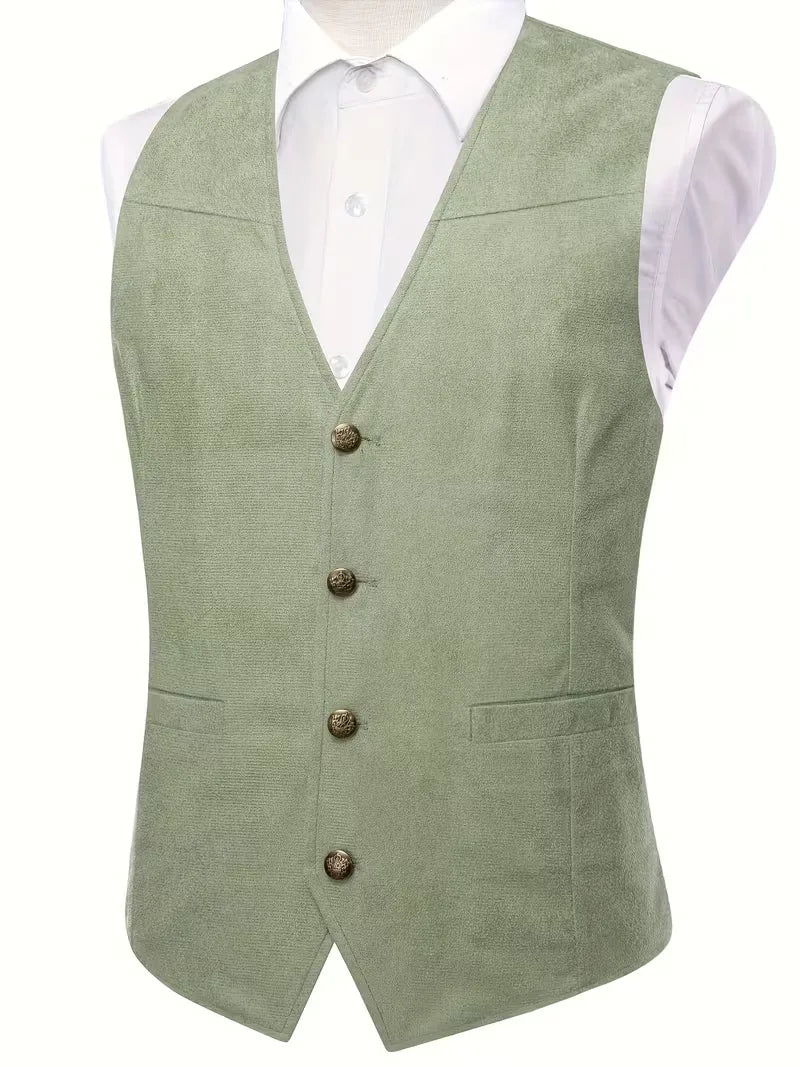 Gilet avec col en V et boutons