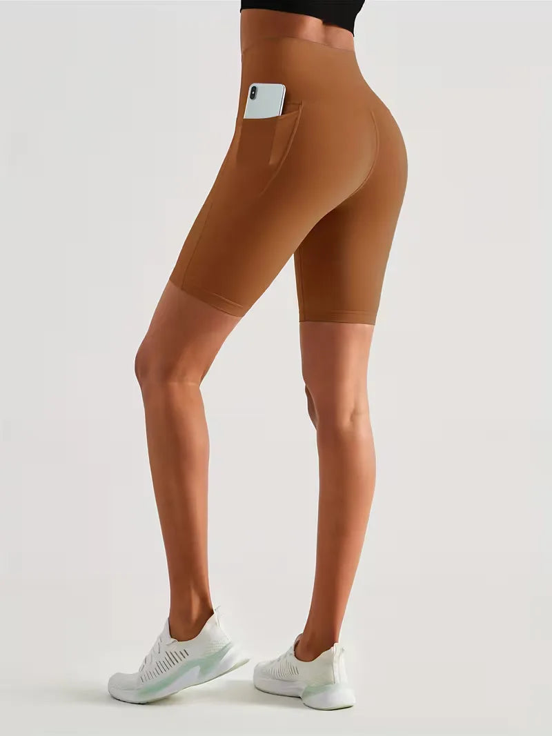 High-Waisted Sports Shorts