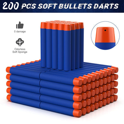 200 Schaumstoffpfeile für Nerf mit Handgelenkhalter und Aufbewahrungstasche für Spielspaß