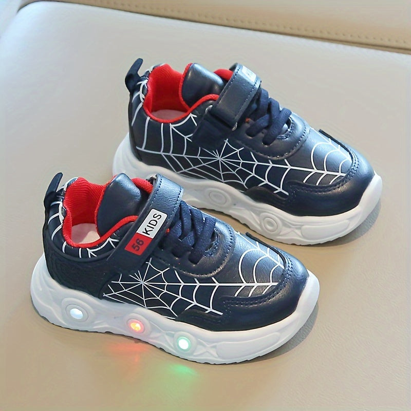 Zapatillas LED con diseño de telaraña - Para niños aventureros
