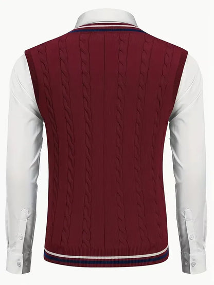 Gilet sans manches en tricot avec col en V