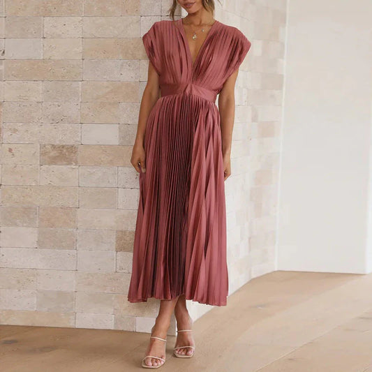 Elegantes V-Ausschnitt-Kleid für Damen