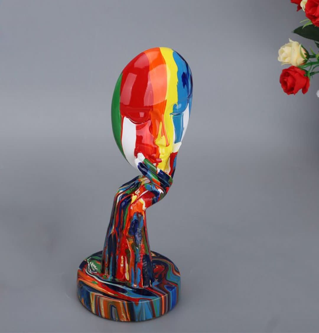 VibrantVisage - Colourful Face Sculpture