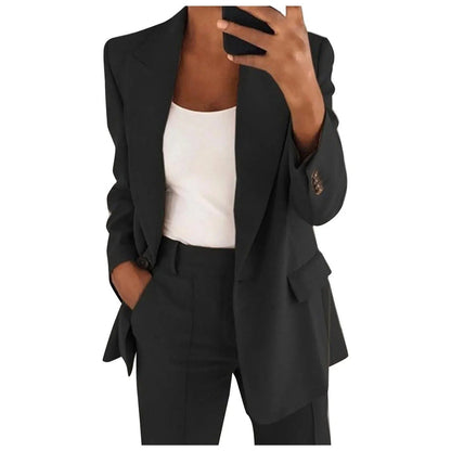 Classic Ladies Blazer Set with Tailored Blazer and Trousers