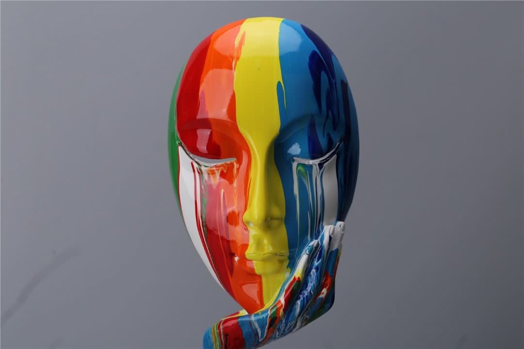 VibrantVisage - Colourful Face Sculpture