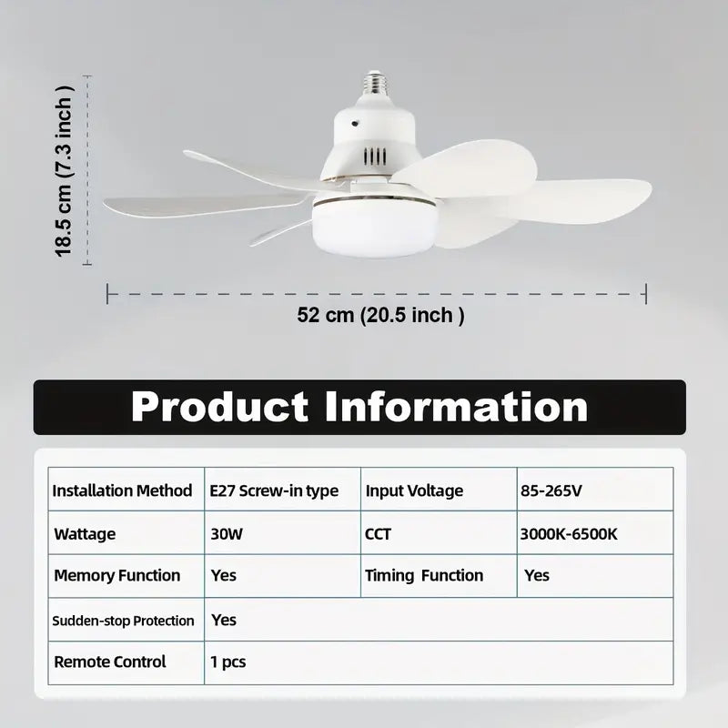 LED stropna svjetiljka s ventilatorom - daljinsko upravljanje - nije potrebno ožičenje