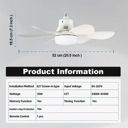 LED stropna svjetiljka s ventilatorom - daljinsko upravljanje - nije potrebno ožičenje