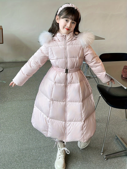 Cotton Winter Coat for Girls, Puffer Jacket with Long Sleeves and Hood - Fiona