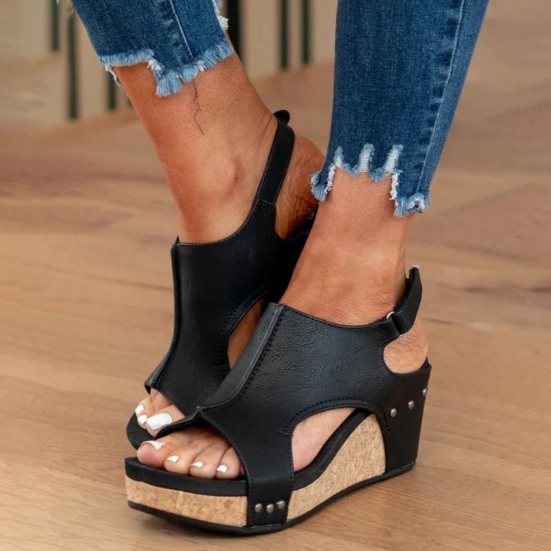 Orthopaedic Leather Ladies' Sandals with Extra Support