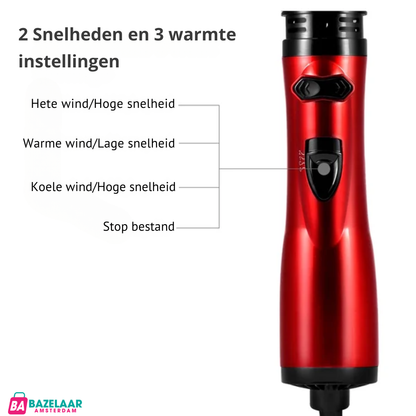 3-i-1 varmluftsstyler - for tørt, krøllete og rett hår