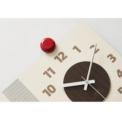 Reloj de pared de esquina de madera de doble cara - Diseño de nogal - Único y elegante