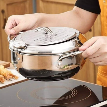Stainless Steel Deep Fryer - Perfectly Cooked Meals!