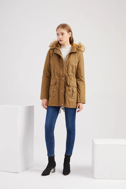 Levelle - Classic Women's Mid-Length Coat with Hood