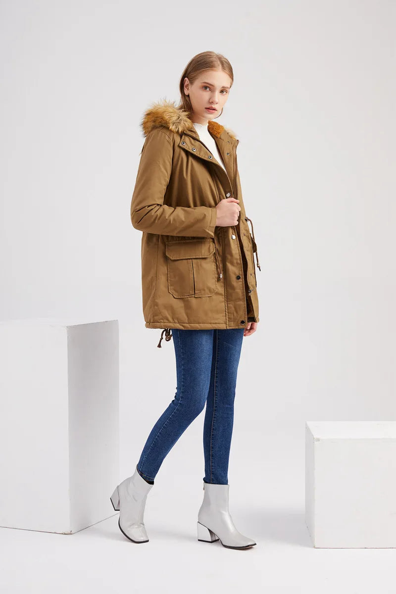 Levelle - Classic Women's Mid-Length Coat with Hood