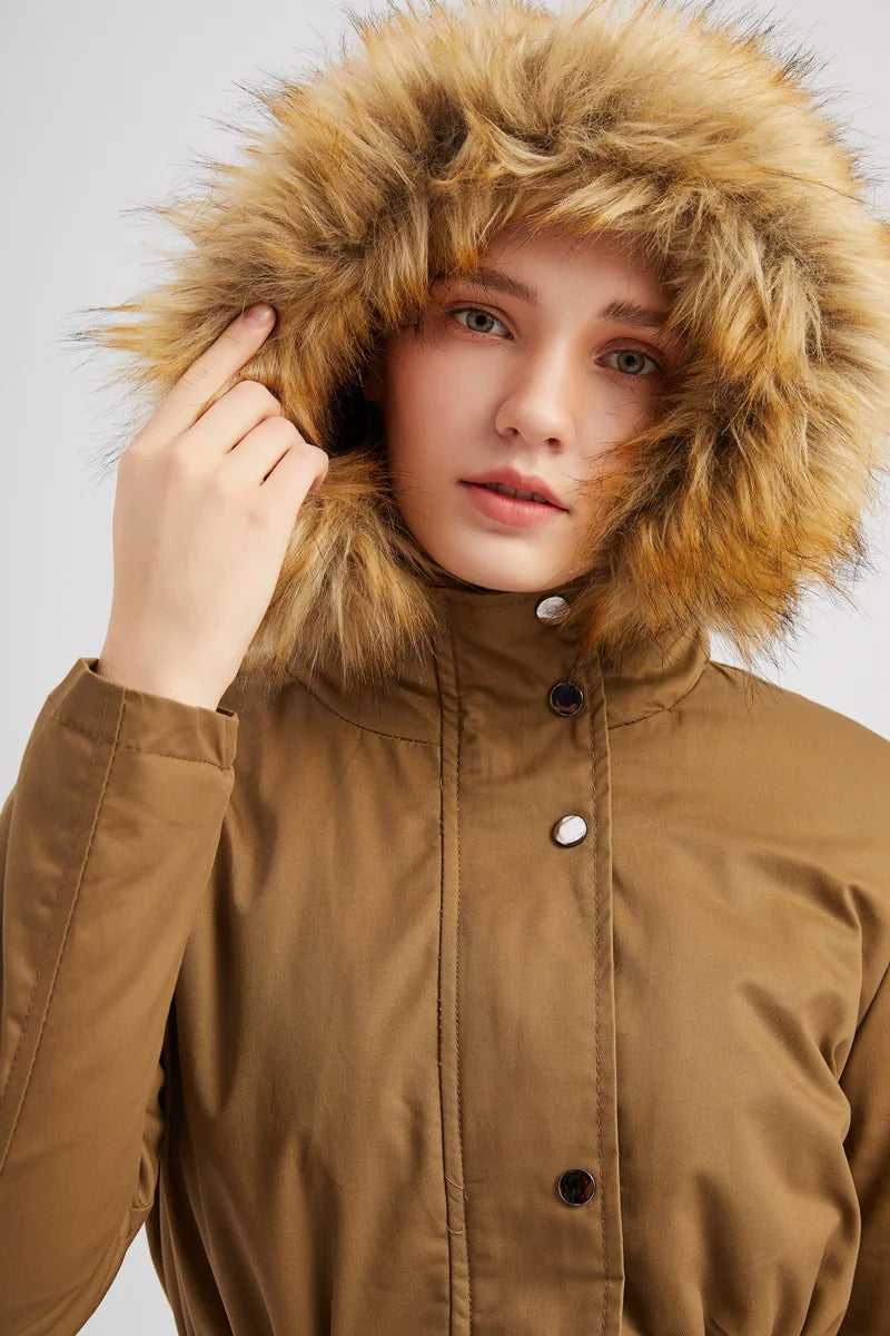 Levelle - Classic Women's Mid-Length Coat with Hood