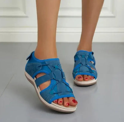 Sandali confortevoli da donna con cinturini regolabili e punta aperta
