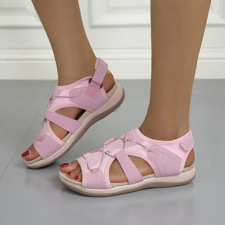 Sandali confortevoli da donna con cinturini regolabili e punta aperta