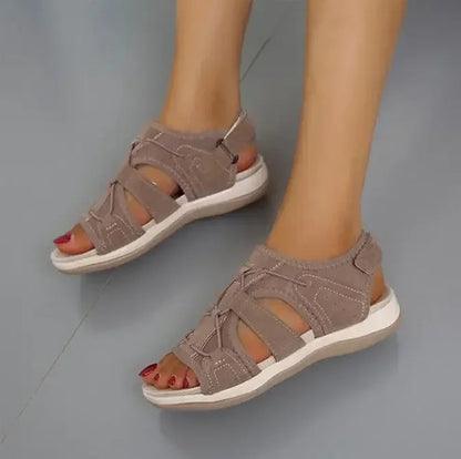 Sandali confortevoli da donna con cinturini regolabili e punta aperta