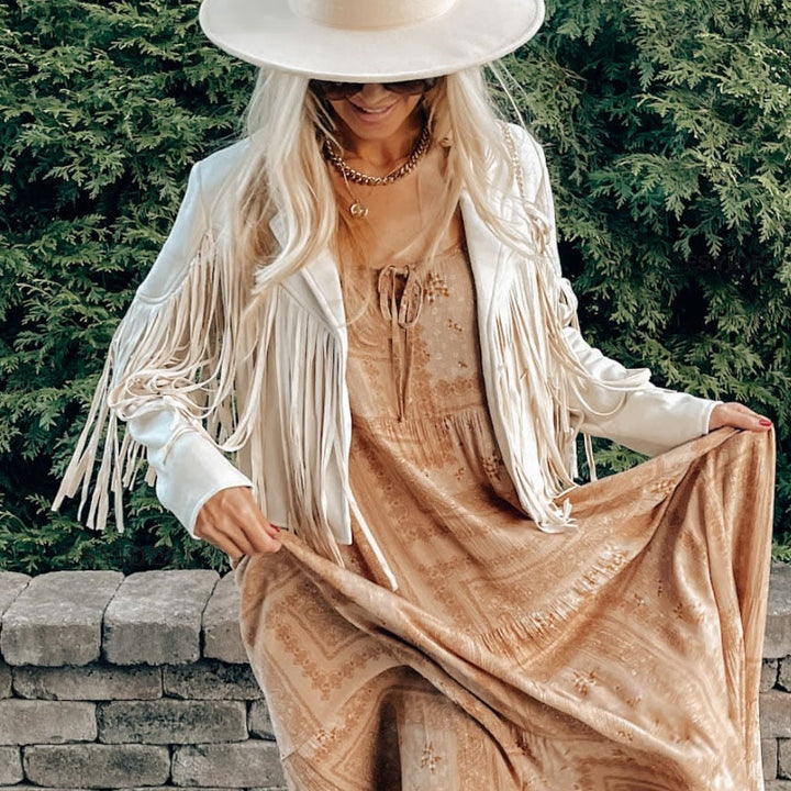 Dámská semišová bunda s třásněmi a střapci – Kath
