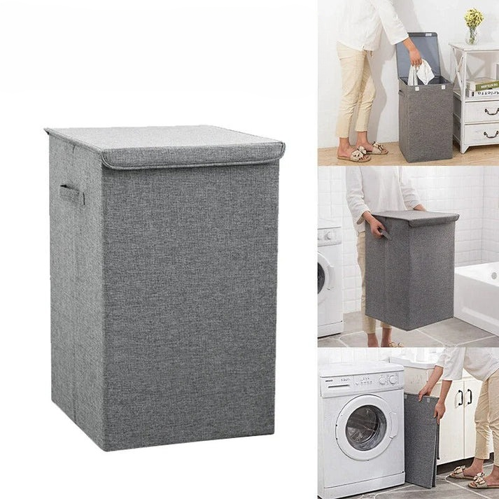 Collapsible Large Laundry Basket with Lid