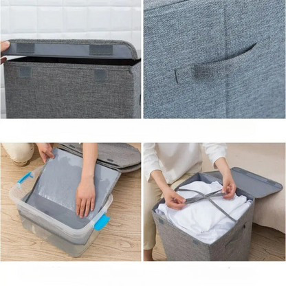 Collapsible Large Laundry Basket with Lid
