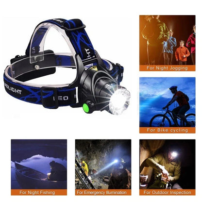 Rechargeable LED Headlamp Long-lasting, Waterproof and Powerful