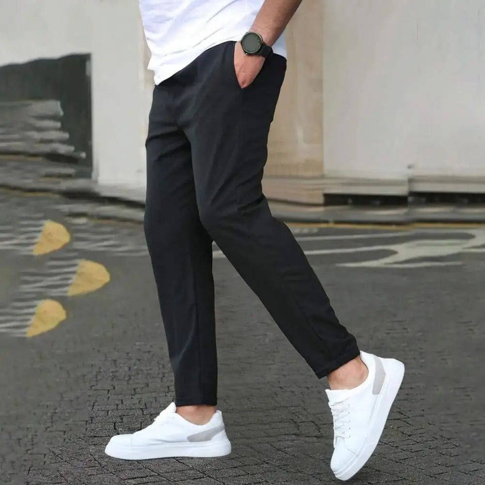 Men's Jogging Trousers with Side Pockets and Elastic Waist