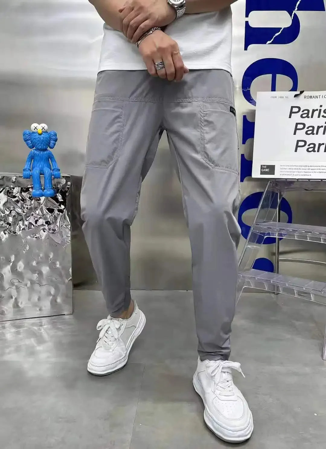 Men's Stretch Cargo Joggers with Multiple Pockets