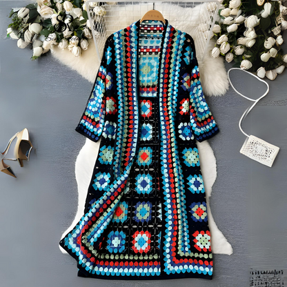 Colourful ladies' cardigan - long cardigan for women