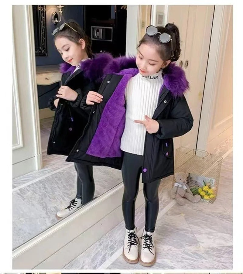 Children's winter coat with hood and fleece lining - Mitchel