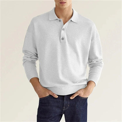 Men's Long Sleeve Polo Shirt - Maximum Elegance and Comfort - Thibo