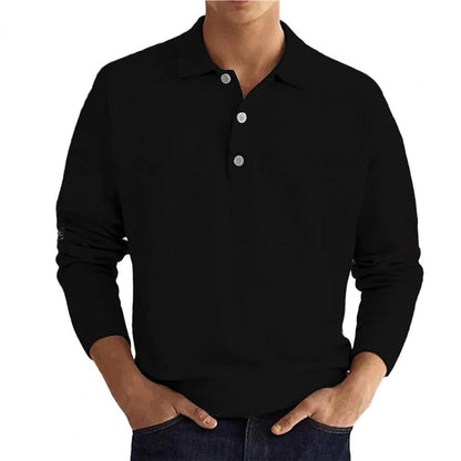 Men's Long Sleeve Polo Shirt - Maximum Elegance and Comfort - Thibo