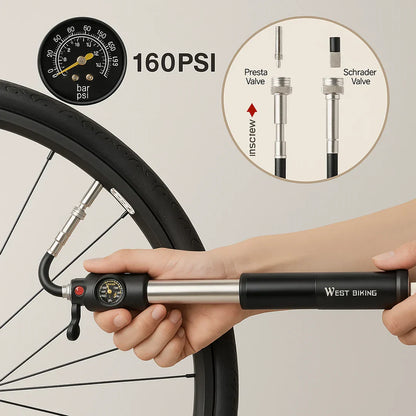 Bomba para bicicleta | mini, portátil | inflado rápido, alta presión