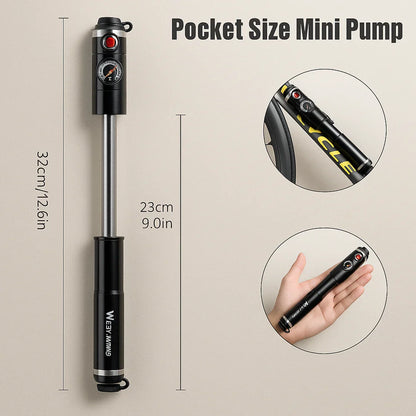 Bomba para bicicleta | mini, portátil | inflado rápido, alta presión
