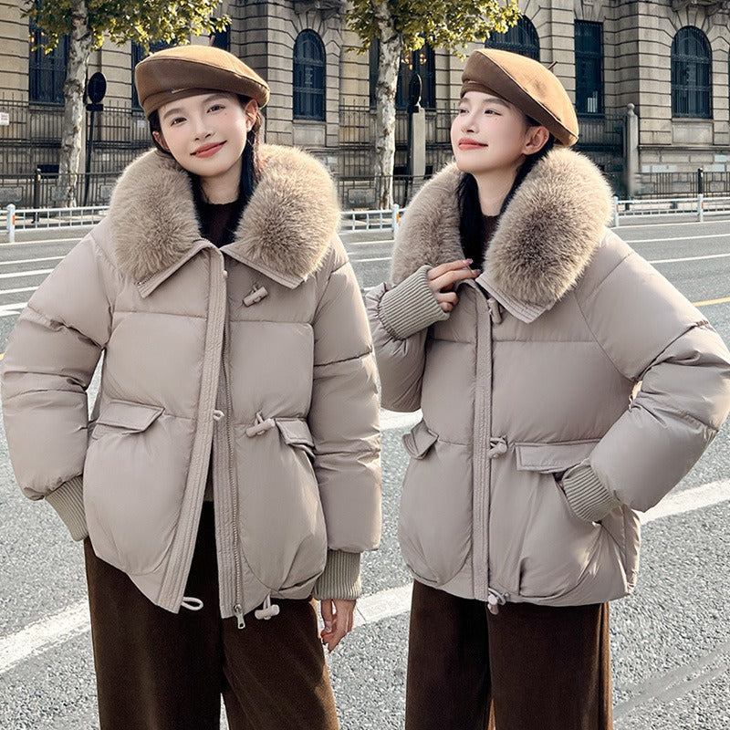 Snug puffer winter coat with fur collar - Milda