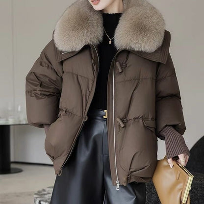 Snug puffer winter coat with fur collar - Milda