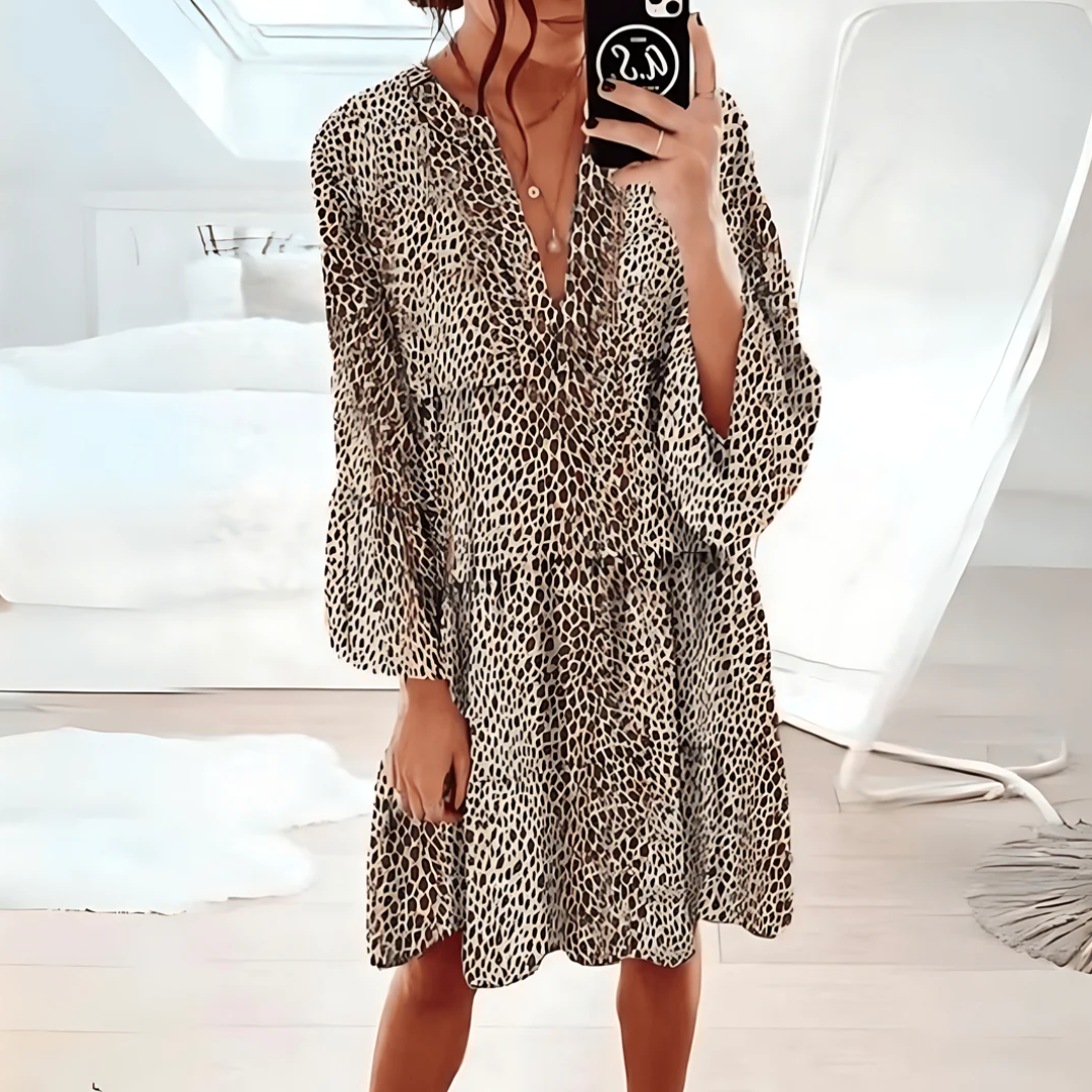 Leopard Flowing Dress - Annabel