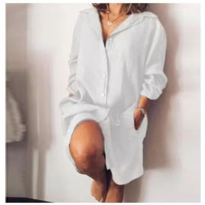 Zomerse midi-jurk voor dames met knoopsluiting en een losse pasvorm