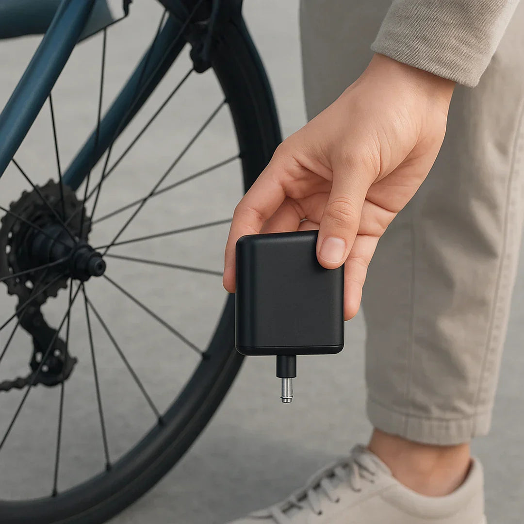 Bomba elétrica para bicicleta | Mini, portátil | Bateria USB-C, válvulas Presta e Schrader